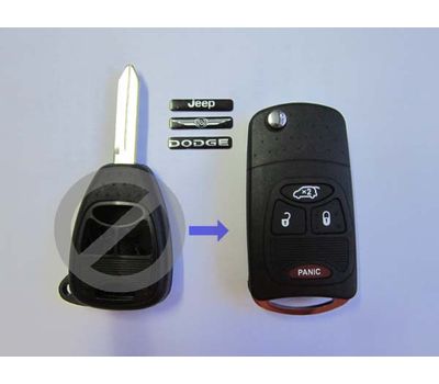Корпус ключа Chrysler с выкидным жалом под 4 кнопки